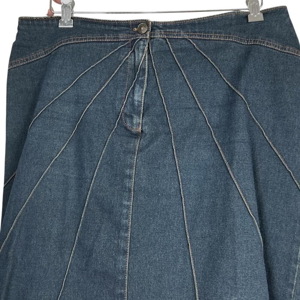 Faded Glory 1972 Special Edition Denim Skirt Size 14 Blue Stretch Mid Rise Y2K - Picture 2 of 5